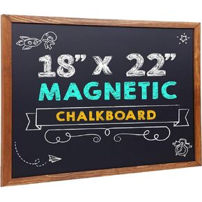 Besso Magnetic Chalkboard Blackboard (24x36)- Large Hanging Framed Wall Chalk Board w/Wooden Frame - Rustic 2x3 Wall Black Board to Use at Home, Office, and Restaurant Sign - Includes Magnets
