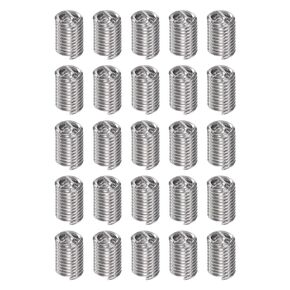 HARFINGTON 25pcs Threaded Inserts 2-56 UNC 2.0D (4.4mm) Helical 304 Stainless Steel Coiled Wire Thread Sleeve for Plastic Wood Thread Repair