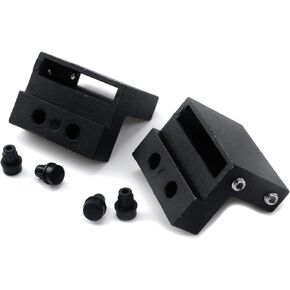 Crapyt Barn Door Roller Stopper Hardware for Track:41×7mm/1.61"×0.28"(L×W) Flat Rail Roller Stop for Track Sliding Door Limit Door Movement Household Home Black 2 PCS with Wrench