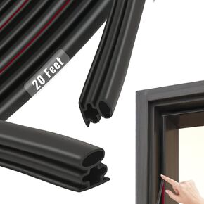 JSIWOTH Weather Stripping, D-Shaped Rubber Seal Strip for Doors/Windows, Self-Adhesive Door Soundproof Weatherstripping for Door Frame Window Insulation Gap Blocker in Kuwait