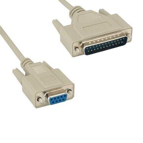 KENTEK 25 Feet FT DB9 Female to DB25 Male Null Modem Serial Printer Cable Adapter Cord 28 AWG F/M Molded D-SUB RS-232 Crossover 9 to 25 Pin for PC Mac Serial Device