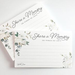 50 Pack Share a Memory Cards for Celebration of Life, Graduation Party – Perfect for Memorial Services, Wedding Memory Boxes, and Personalized Note Keepsakes