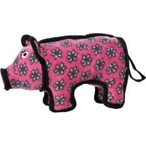 TUFFY-World's Tuffest Soft Dog Toy -Barnyard Pig-Squeaker- Multiple Layers.Made Durable,Strong & Tough. Interactive Play(Tug, Toss & Fetch).Machine Washable & Floats. (Junior 2 Pack)