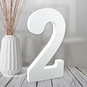AOCEAN 6 Inch White Wood Numbers, Unfinished Wood Numbers for Wall Decor Decorative Standing Numbers Slices Sign Board Decoration for Craft Home Party Projects (4)