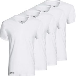 Everlast 4-Pack Men's Essential V-Neck Undershirts – Breathable, Tagless, Cotton Mens T Shirt