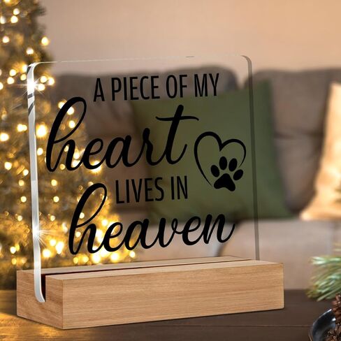 هدايا تذكارية لفقدان الحيوانات الأليفة، هدية تعاطف لفقدان قطة كلب، كنت مفضلاً لدي لافتة ديكور مكتبية شفافة من الأكريليك مع حامل خشبي لرف طاولة المكتب in Kuwait