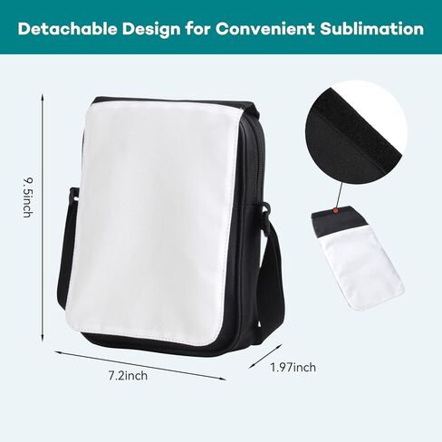 4PCS Sublimation Bags, Sublimation Shoulder Bag Crossbody Bag, Sublimation Blank Bag Wallets for DIY Birthday Father's Day Gifts (4) in Saudi Arabia