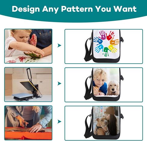4PCS Sublimation Bags, Sublimation Shoulder Bag Crossbody Bag, Sublimation Blank Bag Wallets for DIY Birthday Father's Day Gifts (4) in Saudi Arabia