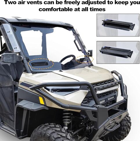 KATIMOTO Front Windshield for Ranger XP 1000 17-23, Clear Scratch Resistant Hard Coated Full Windshield for Polaris Ranger XP 1000 / Crew/Diesel/XP 900 2017-2023 Accessories (Replace #‎2883266） in Saudi Arabia