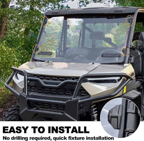 KATIMOTO Front Windshield for Ranger XP 1000 17-23, Clear Scratch Resistant Hard Coated Full Windshield for Polaris Ranger XP 1000 / Crew/Diesel/XP 900 2017-2023 Accessories (Replace #‎2883266） in Saudi Arabia