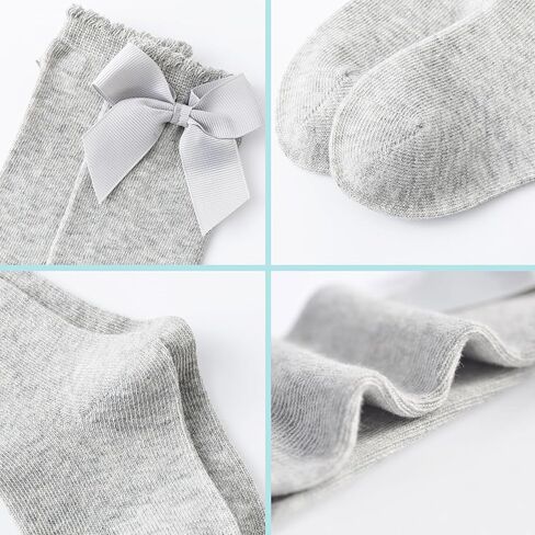Baby Knee High Socks - Toddler Long Cotton Tube Stockings With Bow Ruffles for Girls - Infant Dress Socks in Saudi Arabia