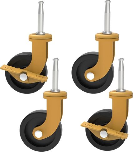 HYEJDRV 2.5-Inch Replacement Wheels for Shop-Vac (Set of 4), Stem 8mm x 38mm or 5/16 Inch x 1.5 Inch Swivel Caster Wheel (2 Swivel & 2 Locking Brakes) - Silver in Saudi Arabia