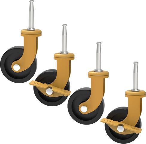HYEJDRV 2.5-Inch Replacement Wheels for Shop-Vac (Set of 4), Stem 8mm x 38mm or 5/16 Inch x 1.5 Inch Swivel Caster Wheel (2 Swivel & 2 Locking Brakes) - Silver in Saudi Arabia