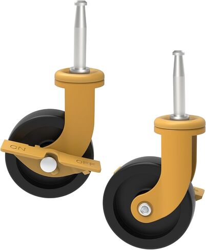 HYEJDRV 2.5-Inch Replacement Wheels for Shop-Vac (Set of 4), Stem 8mm x 38mm or 5/16 Inch x 1.5 Inch Swivel Caster Wheel (2 Swivel & 2 Locking Brakes) - Silver in Saudi Arabia