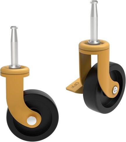 HYEJDRV 2.5-Inch Replacement Wheels for Shop-Vac (Set of 4), Stem 8mm x 38mm or 5/16 Inch x 1.5 Inch Swivel Caster Wheel (2 Swivel & 2 Locking Brakes) - Silver in Saudi Arabia