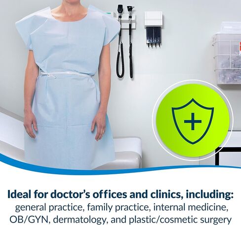 Avalon Premium Gowns, Mauve (Pack of 50) ― Tissue/Poly/Tissue ― Open-Back, Waist-Tie, Short-Sleeve Medical Gowns ― Disposable Exam Gowns ― Standard Size 30" x 42" ― Latex-Free Medical Supplies (805) in Saudi Arabia