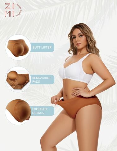 Zimi Collection Butt Lifter Panties Underwear for Women with Removable Pads Seamless Booty Pads Hip Enhancer Panty in Saudi Arabia