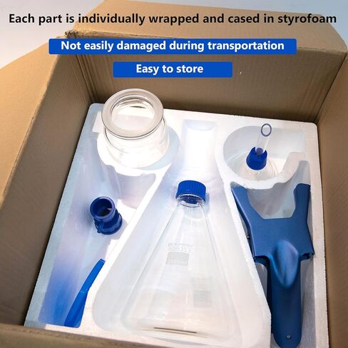 مجموعة ALWSCI لتركيب المذيبات بالفراغ مع محول الزجاجة GL45، وقمع متدرج 1000 مل، ودورق ترشيح 2000 مل، ومشبك وغطاء لولبي صلب GL45، متوافق مع ورق فلتر غشائي 90 مم in Kuwait