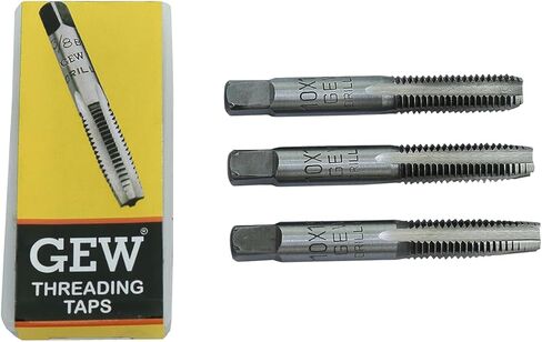 صنابير يدوية من GEW مصنوعة من الفولاذ الكربوني متري 10 × 1.5 مم لليد اليمنى (مجموعة من 3 قطع - مستدقة/قابس/أسفل)، إصلاح الخيوط للخيوط وإعادة الخيوط الداخلية والخارجية، خيوط مقطوعة بدقة، in Kuwait