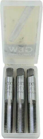 صنابير يدوية من GEW مصنوعة من الفولاذ الكربوني متري 10 × 1.5 مم لليد اليمنى (مجموعة من 3 قطع - مستدقة/قابس/أسفل)، إصلاح الخيوط للخيوط وإعادة الخيوط الداخلية والخارجية، خيوط مقطوعة بدقة، in Kuwait