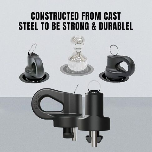 60691 نظام Puck System Gooseneck Hitch سلسلة أمان مرساة 30000 رطل GTW، متوافقة مع 2013-2021 Ford F250 F350 F450، 2016-2020 شيفروليه سيلفرادو، GMC Sierra و2016-2023 Nissan Titan XD، قطعتان in Saudi Arabia