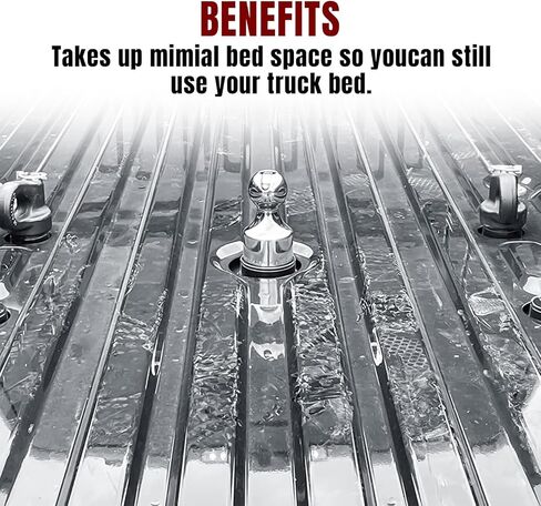 60691 نظام Puck System Gooseneck Hitch سلسلة أمان مرساة 30000 رطل GTW، متوافقة مع 2013-2021 Ford F250 F350 F450، 2016-2020 شيفروليه سيلفرادو، GMC Sierra و2016-2023 Nissan Titan XD، قطعتان in Saudi Arabia