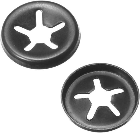 uxcell Internal Tooth Star Washers M4 x 12mm 65Mn Black Oxide Finish Push on Lock Washer Locking Clips Fastener 5 Points 100pcs in Saudi Arabia