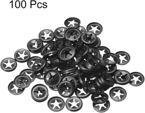 uxcell Internal Tooth Star Washers M4 x 12mm 65Mn Black Oxide Finish Push on Lock Washer Locking Clips Fastener 5 Points 100pcs in Saudi Arabia
