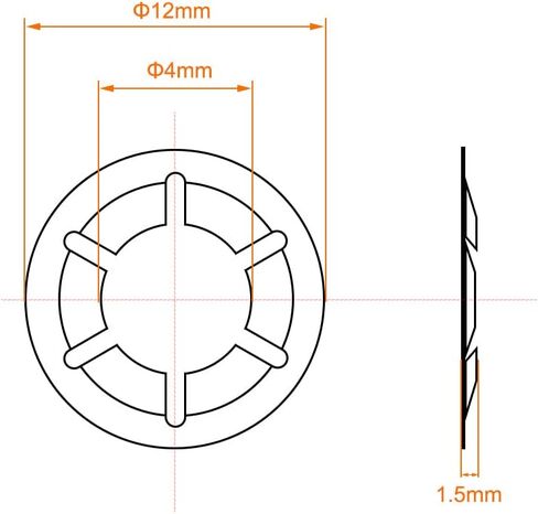 uxcell Internal Tooth Star Washers M4 x 12mm 65Mn Black Oxide Finish Push on Lock Washer Locking Clips Fastener 5 Points 100pcs in Saudi Arabia