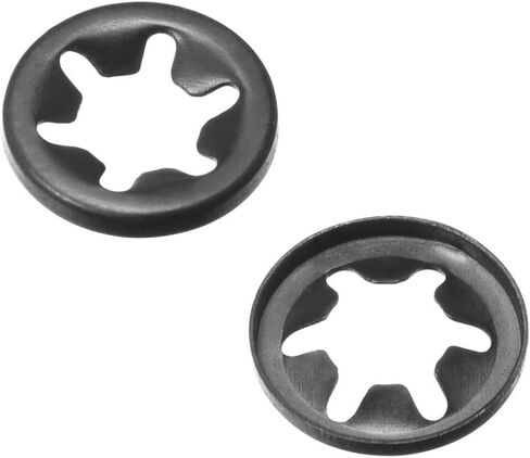 uxcell Internal Tooth Star Washers M4 x 12mm 65Mn Black Oxide Finish Push on Lock Washer Locking Clips Fastener 5 Points 100pcs in Saudi Arabia