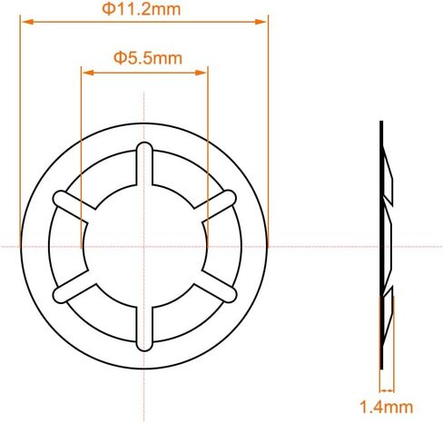 uxcell Internal Tooth Star Washers M4 x 12mm 65Mn Black Oxide Finish Push on Lock Washer Locking Clips Fastener 5 Points 100pcs in Saudi Arabia