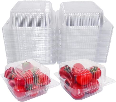 JIAFEI JOIE 200 PCS 5x5 Inch Plastic Clamshell Take Out Tray,Disposable Sturdy Hinged LoafContainers,to go containers 56XU016V07EL04QFI7OP 0 in Saudi Arabia