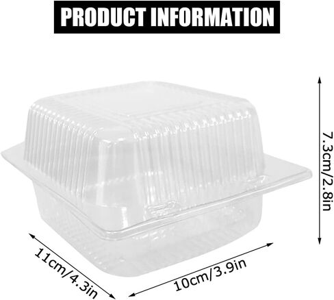 JIAFEI JOIE 200 PCS 5x5 Inch Plastic Clamshell Take Out Tray,Disposable Sturdy Hinged LoafContainers,to go containers 56XU016V07EL04QFI7OP 0 in Saudi Arabia