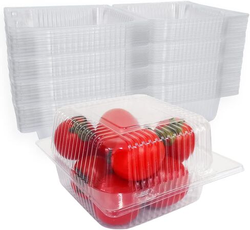 JIAFEI JOIE 200 PCS 5x5 Inch Plastic Clamshell Take Out Tray,Disposable Sturdy Hinged LoafContainers,to go containers 56XU016V07EL04QFI7OP 0 in Saudi Arabia