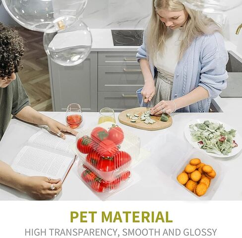 JIAFEI JOIE 200 PCS 5x5 Inch Plastic Clamshell Take Out Tray,Disposable Sturdy Hinged LoafContainers,to go containers 56XU016V07EL04QFI7OP 0 in Saudi Arabia