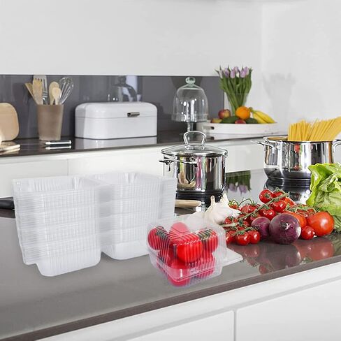 JIAFEI JOIE 200 PCS 5x5 Inch Plastic Clamshell Take Out Tray,Disposable Sturdy Hinged LoafContainers,to go containers 56XU016V07EL04QFI7OP 0 in Saudi Arabia