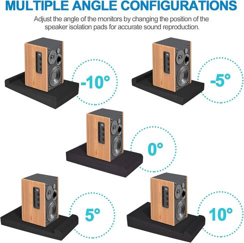 OUKMIC Studio Monitor Isolation Pad, High-Density Sound Acoustic Speaker Foam Pad for 5"-6.5" Bookshelf Speaker and Subwoofer in Studio Recording Home Theater - 2 Pack in Kuwait