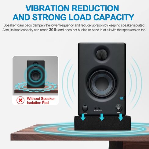 OUKMIC Studio Monitor Isolation Pad, High-Density Sound Acoustic Speaker Foam Pad for 5"-6.5" Bookshelf Speaker and Subwoofer in Studio Recording Home Theater - 2 Pack in Kuwait