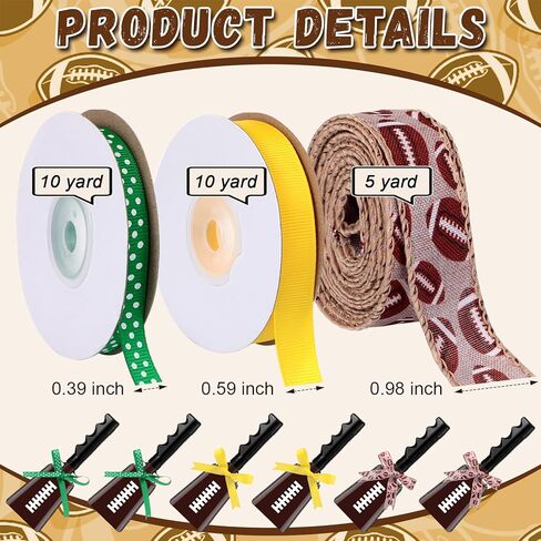 Lukmaa 6 قطع من أجراس البقر لكرة القدم مقاس 9 بوصة مع مقابض صانعة الضوضاء المعدنية لكرة القدم جرس البقرة مع 3 لفات أشرطة كرة القدم للأحداث الرياضية، هدايا الحفلات الرياضية لفريق روح الفريق in Kuwait