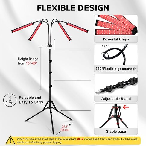 Red Light Therapy for Body, 180 LEDs Red and Blue Light Therapy Lamp with Tripod, 3-in-1 Chip Designed 415nm＆660nm＆850nm Infrared Light Therapy for Face in Saudi Arabia