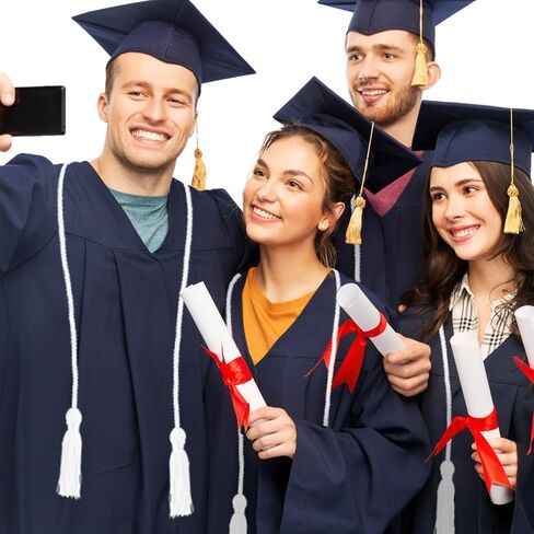 Graduation Cords, Cords for Graduation 2024, Graduation Honor Cords, Gold Graduation Cord, 67" Polyester Yarn Honor Cord with Tassel Graduation Ropes Cords for Bachelor Gown Master Doctoral Students in Kuwait