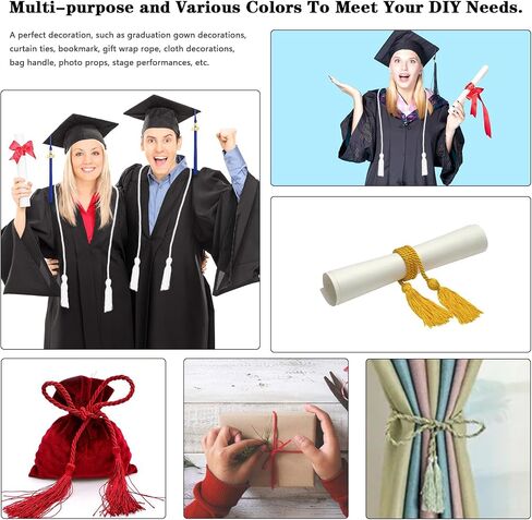 Graduation Cords, Cords for Graduation 2024, Graduation Honor Cords, Gold Graduation Cord, 67" Polyester Yarn Honor Cord with Tassel Graduation Ropes Cords for Bachelor Gown Master Doctoral Students in Kuwait