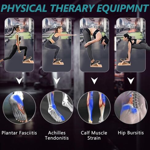 EVERRUSH Slant Board Wooden, Calf Stretcher Adjustable Incline Board for Foot Ankle Professional Squats Wedge Calf Stretch Board for Plantar Fasciitis, Achilles Stretcher, Pain Relief Exercise Rehab in Kuwait