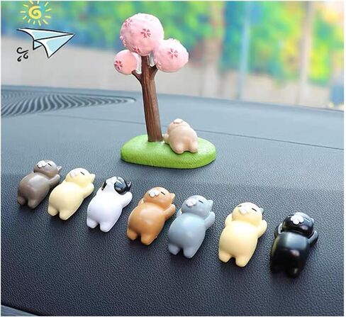 Borrllkeer 8 حزم زينة لوحة القيادة للسيارة، ملحقات السيارة اللطيفة للقطط - ملحقات المكتب، ملحقات الكابينة، الديكور الداخلي، تزيين حافظة الهاتف، أفضل هدية in Kuwait