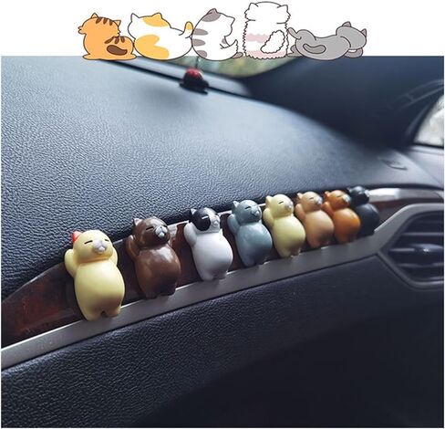 Borrllkeer 8 حزم زينة لوحة القيادة للسيارة، ملحقات السيارة اللطيفة للقطط - ملحقات المكتب، ملحقات الكابينة، الديكور الداخلي، تزيين حافظة الهاتف، أفضل هدية in Kuwait