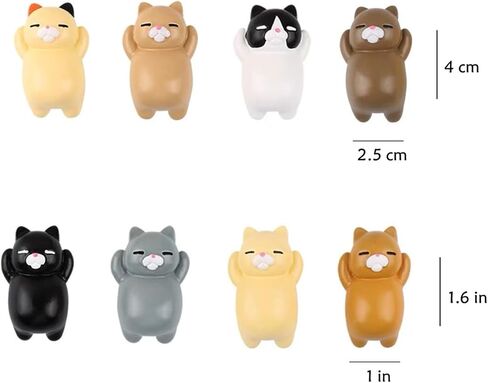 Borrllkeer 8 حزم زينة لوحة القيادة للسيارة، ملحقات السيارة اللطيفة للقطط - ملحقات المكتب، ملحقات الكابينة، الديكور الداخلي، تزيين حافظة الهاتف، أفضل هدية in Kuwait