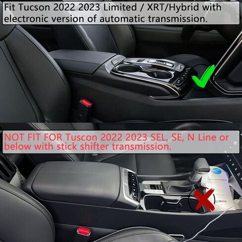 Center Console Organizer Tray Compatible with Hyundai Tucson Limited 2022 2023 2024 Tucson Hybrid Accessories, Automatic Transmission Only,SEL Only for Hybrid SEL,Armrest Secondary Storage Box,Black in Saudi Arabia