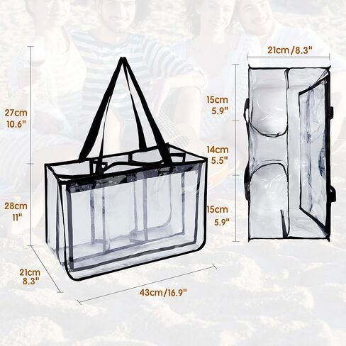 LADINOVO Rubber Bag Insert Organizer Compatible with X Large Bogg Bag, Clear Insert Divider Organizer with Multiple Pockets for Bogg Bags Accessories (X Large-Clear) in Saudi Arabia