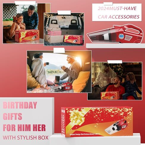 مكنسة كهربائية محمولة 4 في 1 من VARSK - مكنسة كهربائية محمولة عالية القوة وضاغط هواء للسيارة مع ضوء LED وشاشة LCD رقمية لقياس ضغط الإطارات، 12 فولت تيار مستمر، سلك 15 قدم، هدايا السيارة in Kuwait