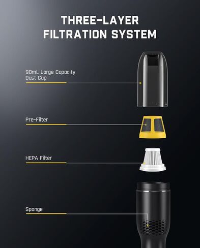 Fanttik Slim V7 Ace Car Vacuum Cordless, 11000Pa/27AW Strong Suction, 1 LB Portable Vacuum, Two Modes with LED Light, USB-C Fast Charging, Robustclean™ Mini Vacuum for Car, Keyboard, Black in Saudi Arabia